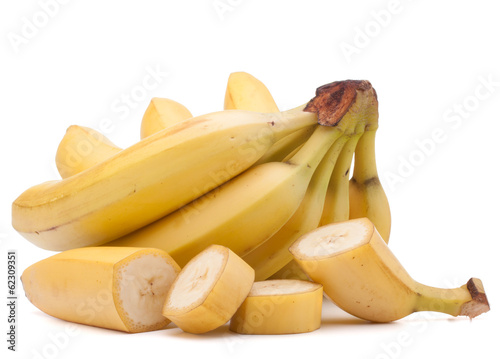 Bananas bunch isolated on white background cutout