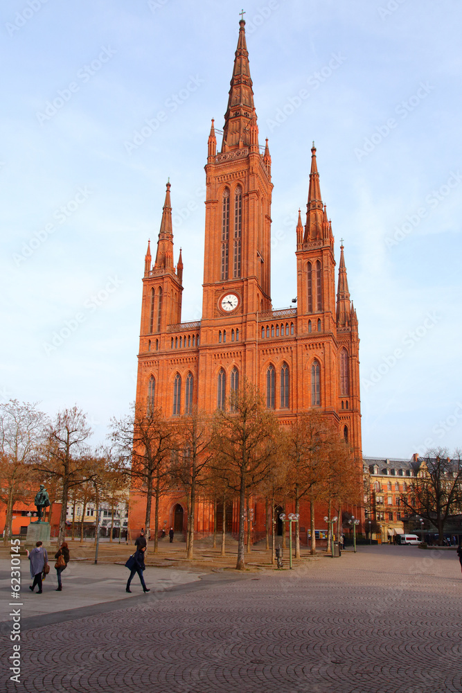 Fototapeta premium Marktkirche in Wiesbaden (März 2014)