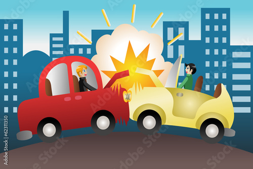 Car accident in the city