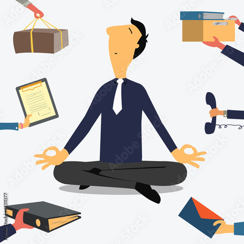 Businessman doing Yoga