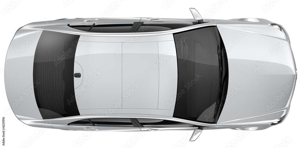 Obraz premium Silver car - top view