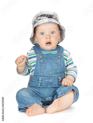 Small cute baby boy in jeans © karandaev