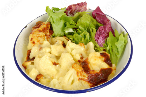 Cauliflower Cheese with Salad