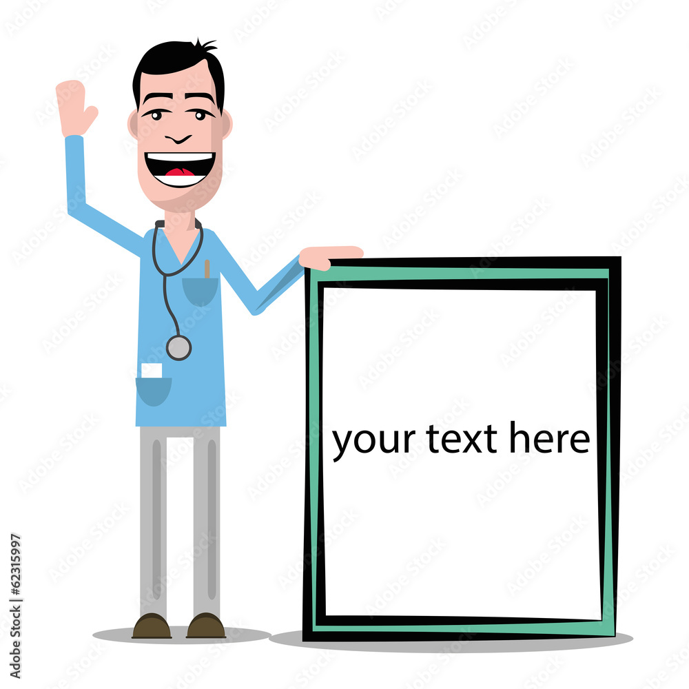Freundlicher Arzt präsentiert Ihren Text