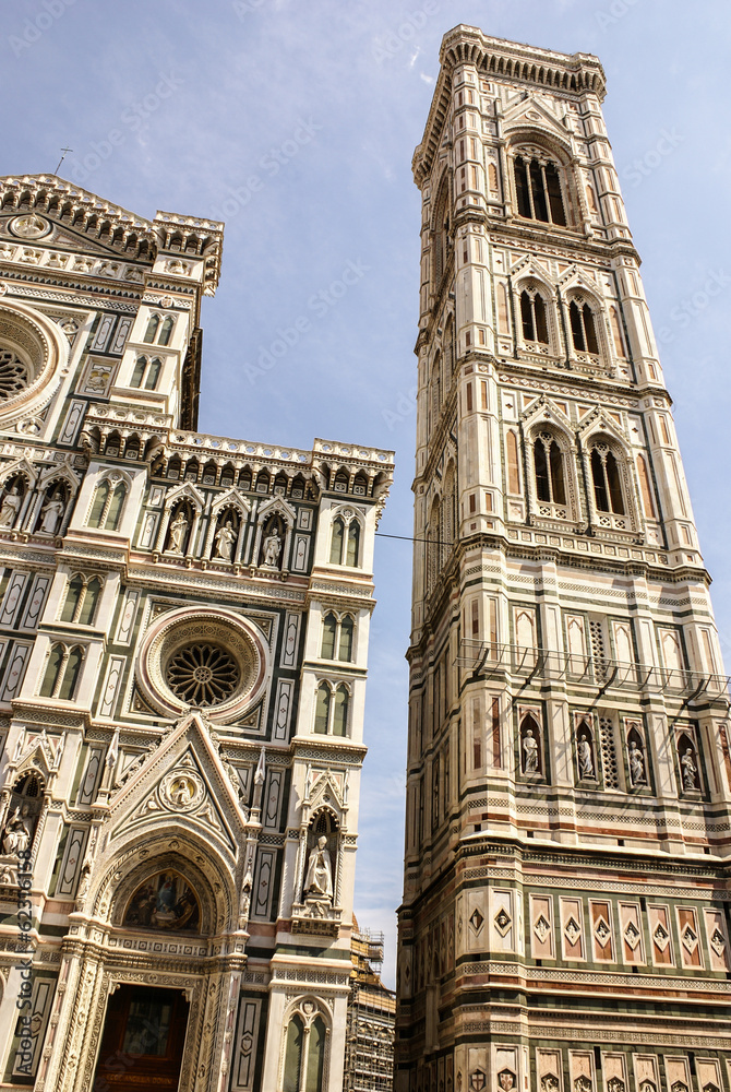 Bell tower and dome of the cathedral of Florence, Italy
