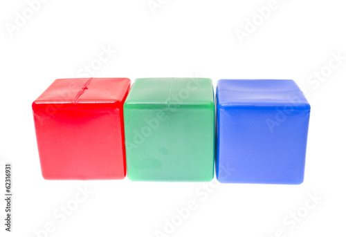 Children's Pyramid from Color Cubes Isolated on White Background
