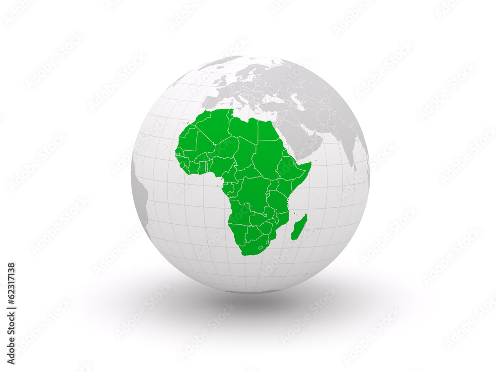 Globe. 3d. African.