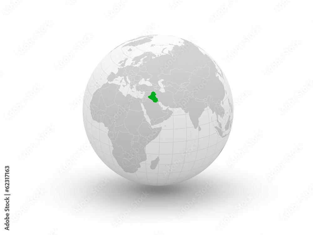 Globe. 3d. Iraq.