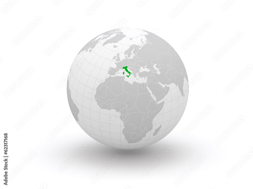 Globe. 3d. Italy Globe. 3d. Italy