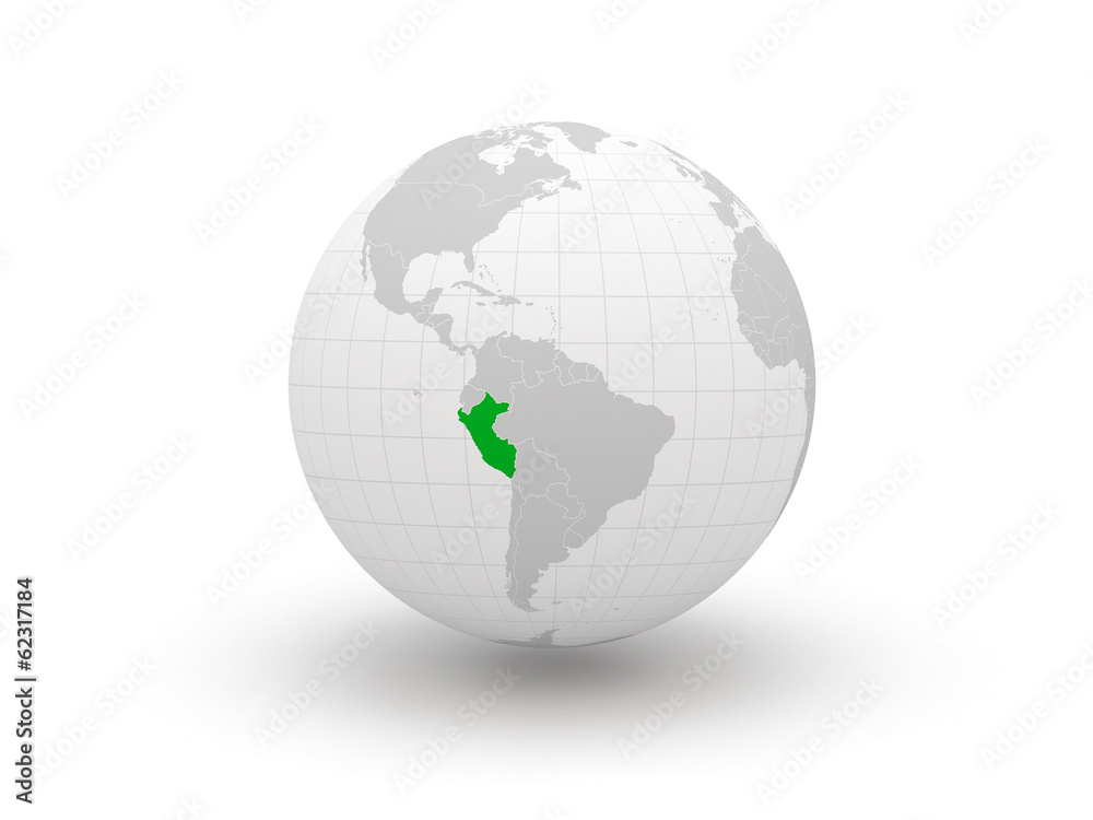 32 Globe. 3d. Peru. 32 Globe. 3d. Peru.