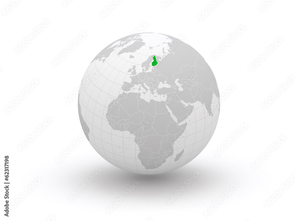 Globe. 3d. Finland