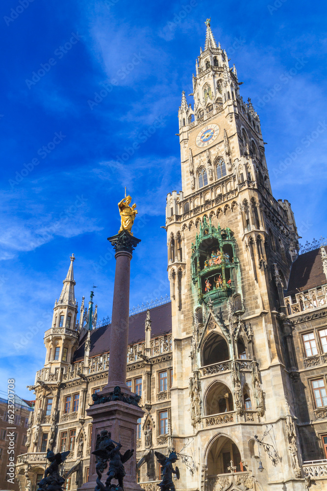 Munich, Gothic City Hall at Marienplatz, Bavaria, Germany