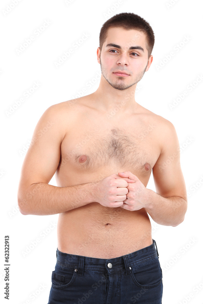 Naklejka premium Handsome young man isolated on white
