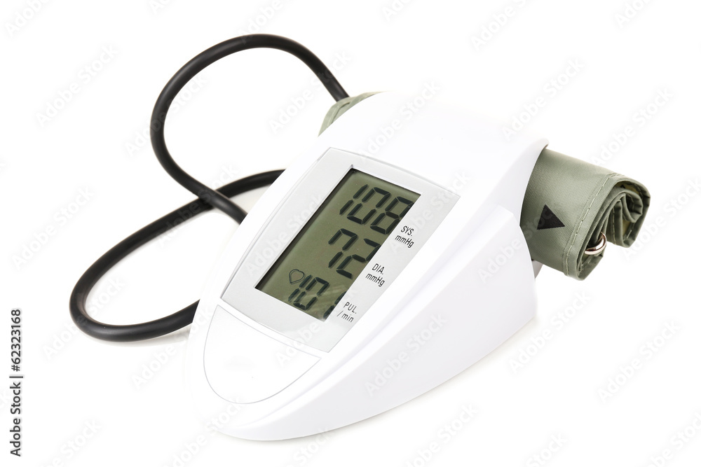 Blood pressure monitor isolated on white Blood pressure monitor isolated on white