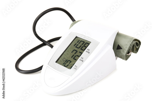 Blood pressure monitor isolated on white