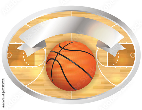 Basketball Court Badge and Banner