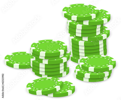 Green poker chips