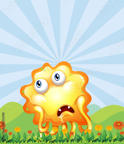 A hungry monster at the hilltop