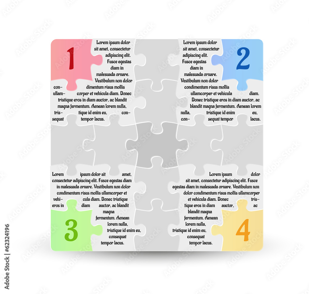 Fototapeta premium infographics - four options with puzzle pieces
