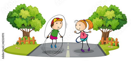 Children playing in the middle of the street