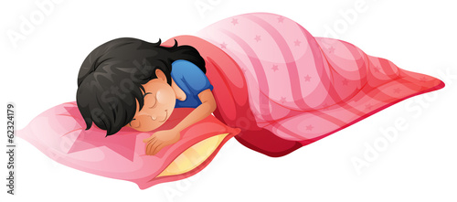 A young woman sleeping