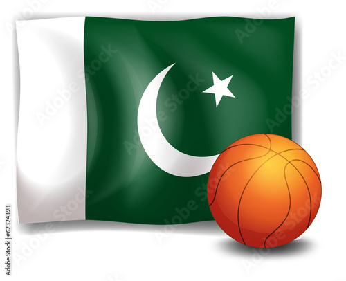 The flag of Pakistan at the back of a ball