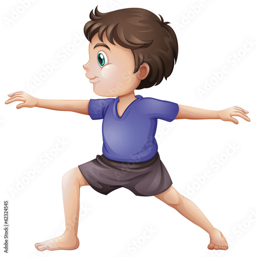 A young man doing yoga