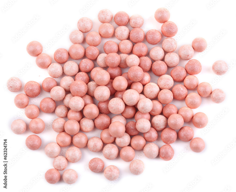 Powder balls isolated on white Powder balls isolated on white