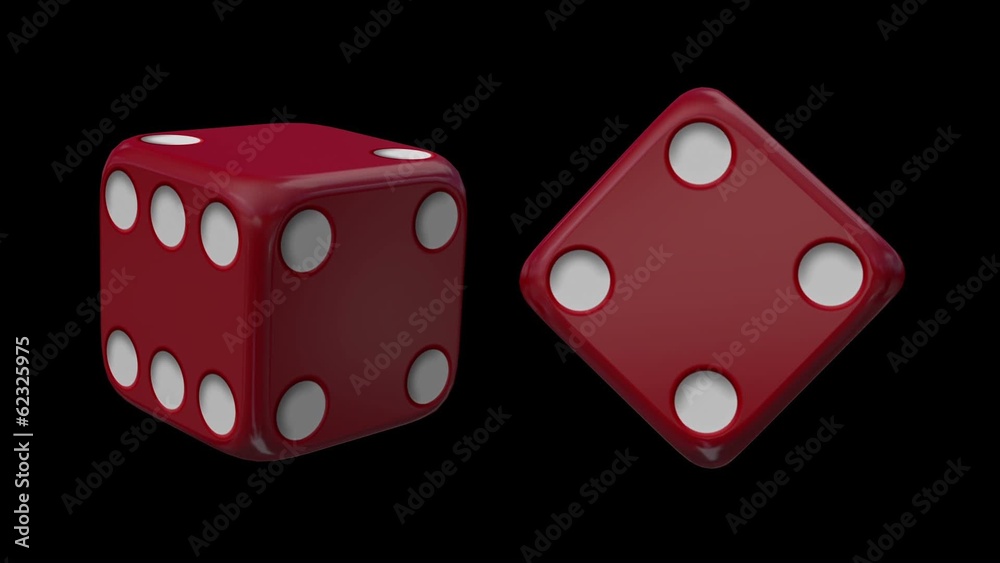 Red Casino Dice Black Background