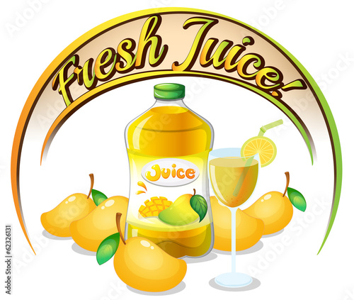 Fresh mango juice label