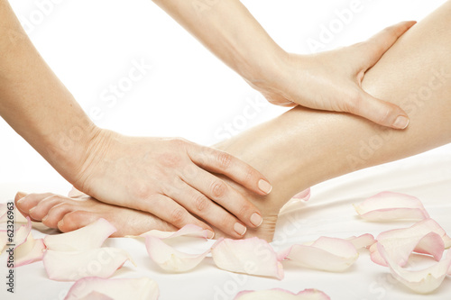 foot massage female legs