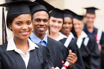 group of multicultural university graduates
