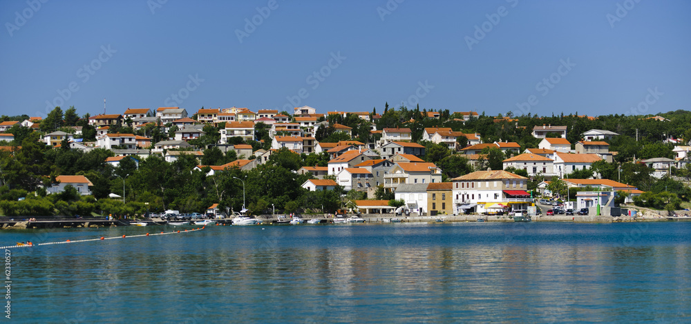 Fototapeta premium Panorama colour image of Croatia, Kvarner, Krk Island, Silo