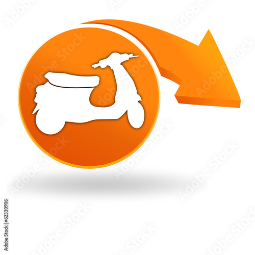 cyclomoteur sur bouton orange