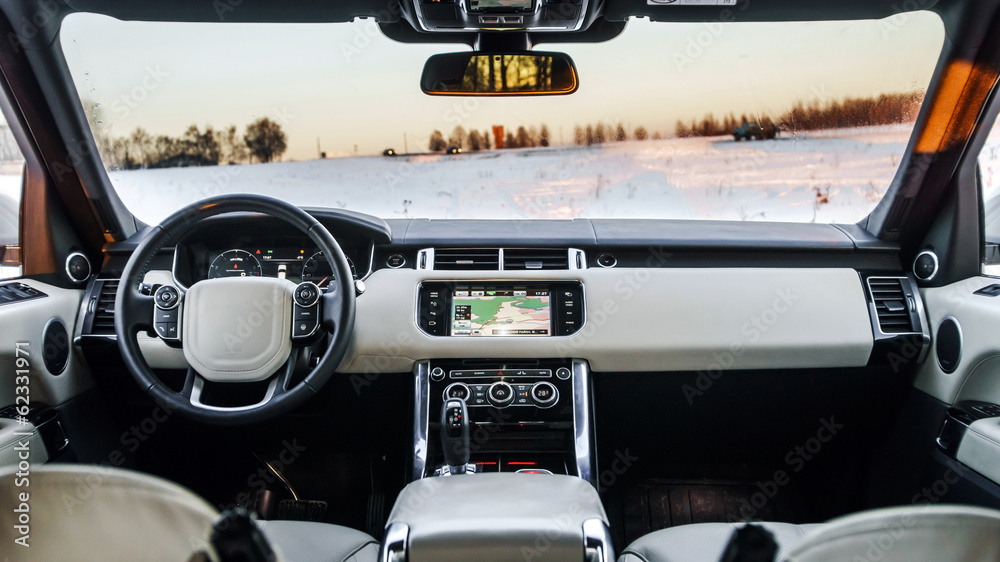 Obraz premium Luxury car interior details