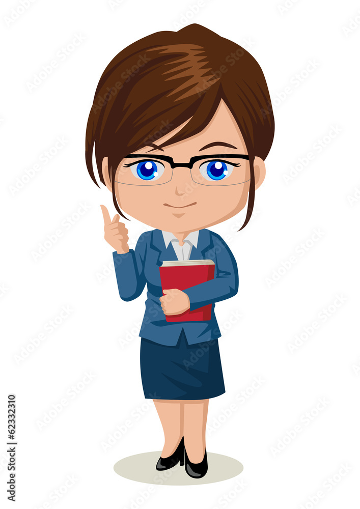Cute cartoon illustration of a teacher Cute cartoon illustration of a teacher