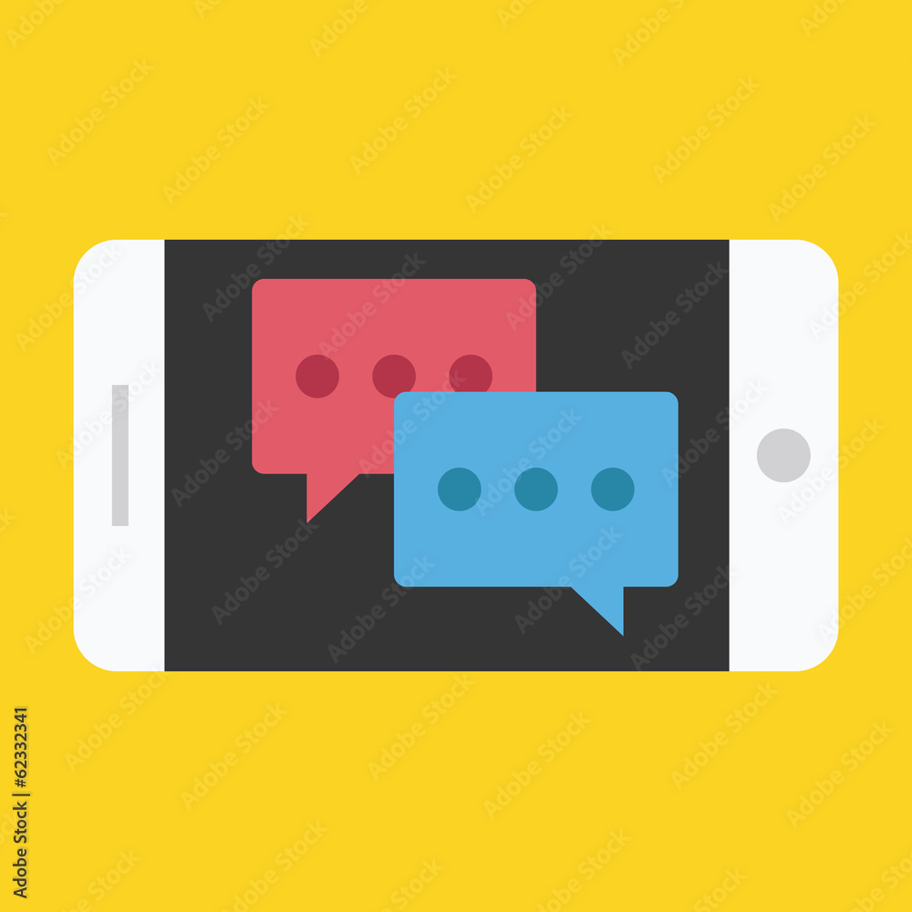 Vector Smartphone Landscape Orientation Chat Icon Vector Smartphone Landscape Orientation Chat Icon