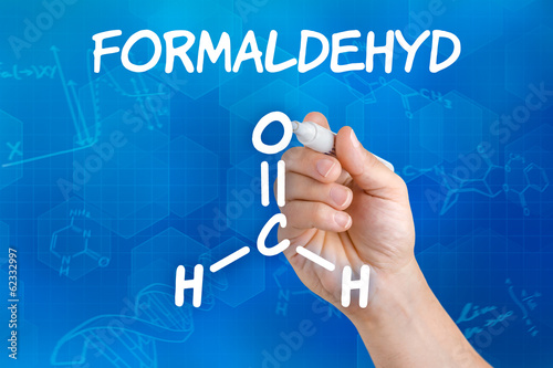 Quadro su tela Hand zeichnet chemische Strukturformel von Formaldehyd