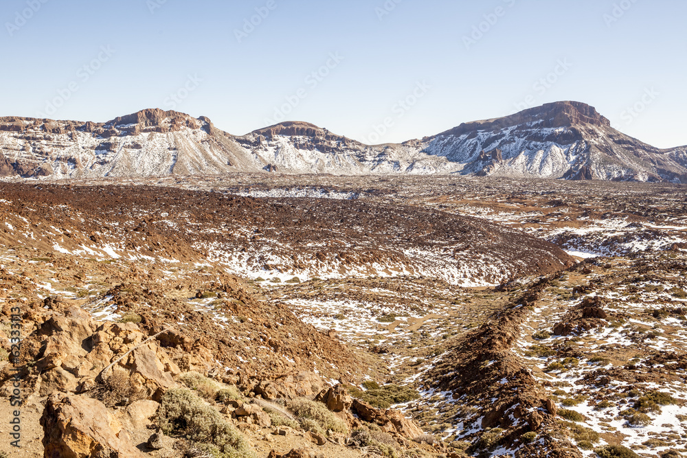 beautiful scenic view of the teide national park desert with sno beautiful scenic view of the teide national park desert with sno