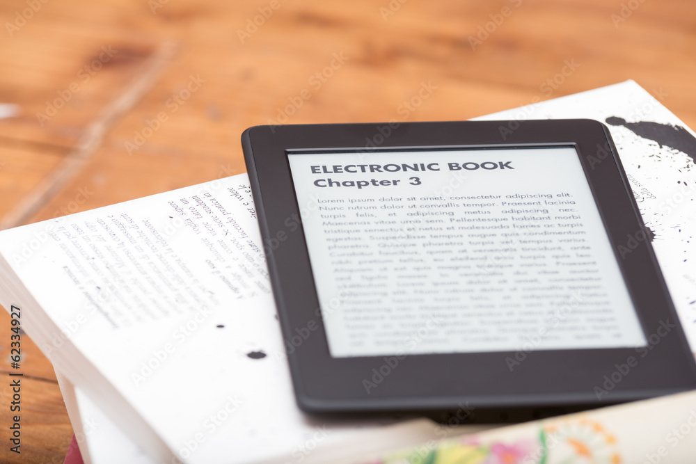Obraz premium Close up of an e-book reader