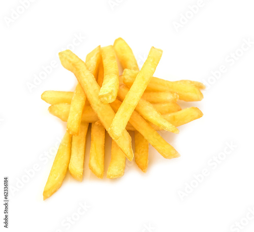 French Fries on white background