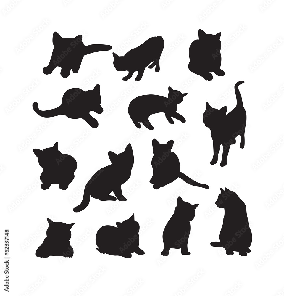 Set of Cats - vector silhouette