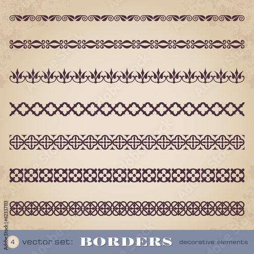 Borders decorative elements set 4