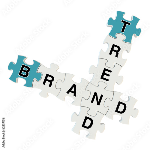 Brand trend 3d puzzle on white background