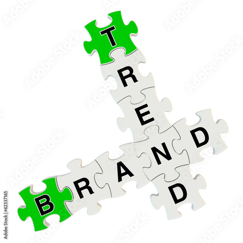 Brand trend 3d puzzle on white background