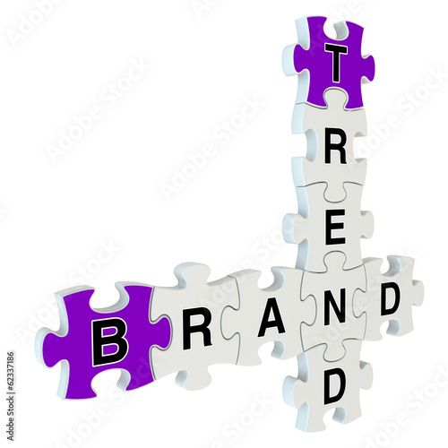 Brand trend 3d puzzle on white background