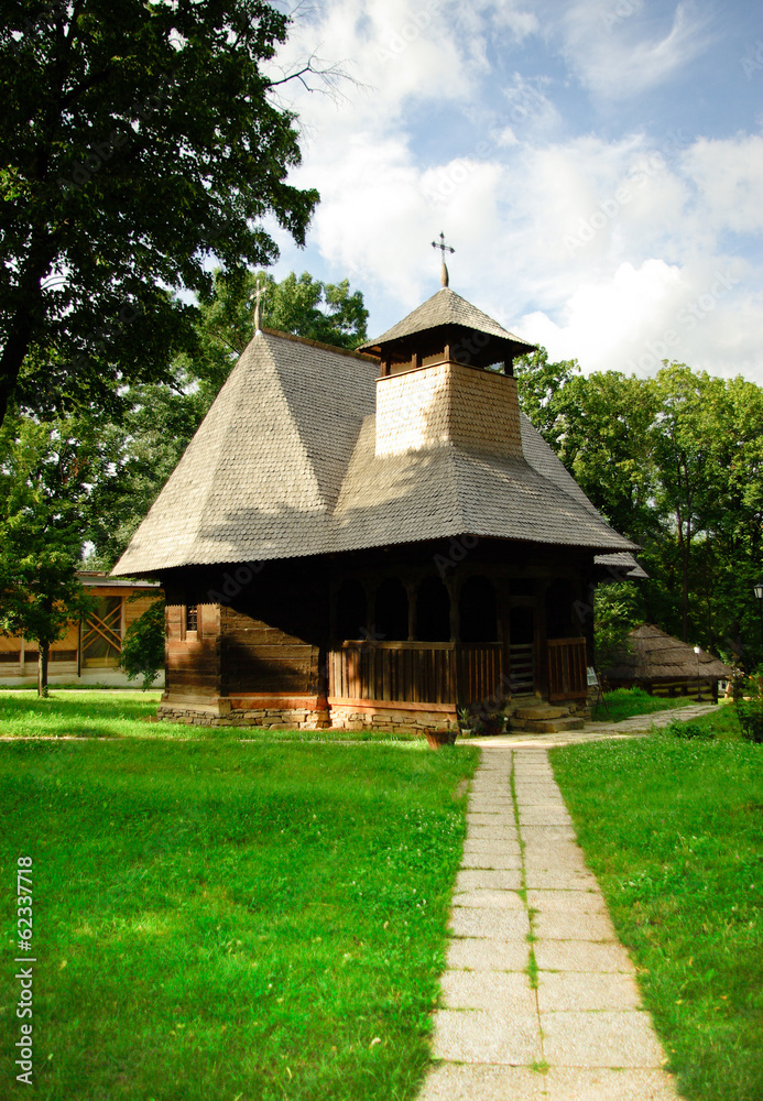 Traditional wood church in Romania.