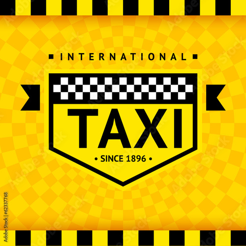 Taxi symbol with checkered background - 08