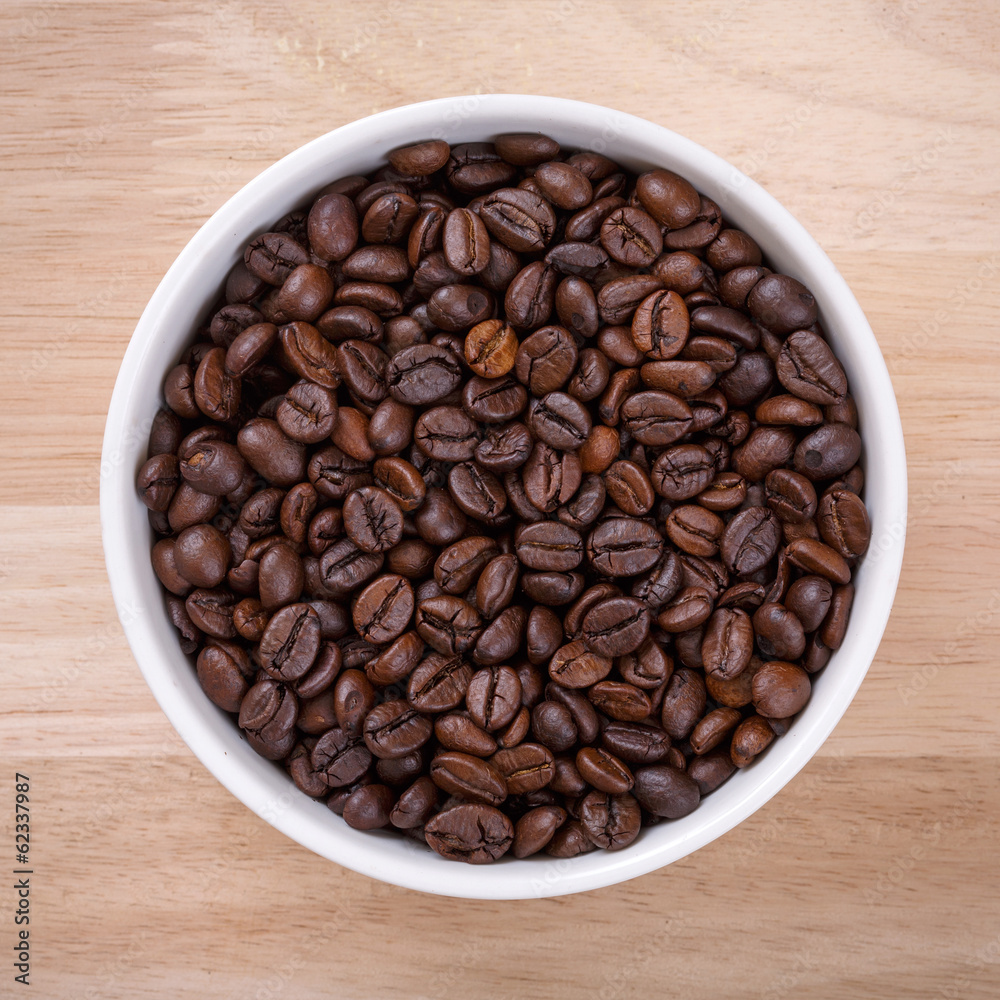 coffee bean in white bowl coffee bean in white bowl