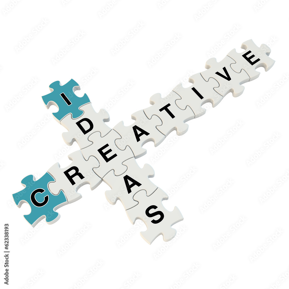 Creative ideas 3d puzzle on white background